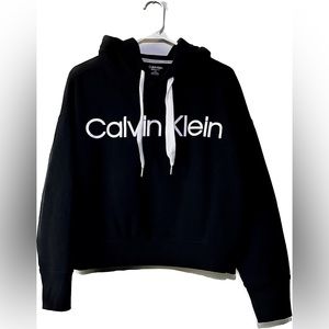 Calvin Klein Performance Black Drawstring Pullover Hoodie | Large